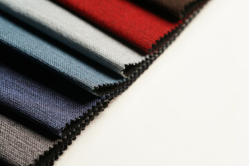 Colorful fabric samples. Fabric texture background