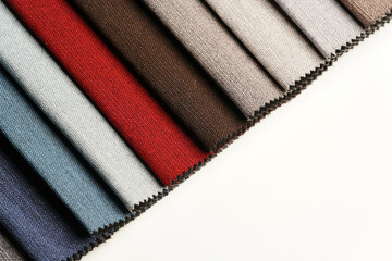 Colorful fabric samples. Fabric texture background