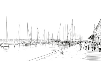 Italy. Venice. Hand drawn sketch vector illustration - 483738844