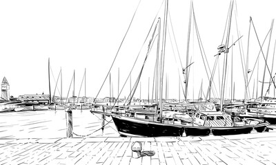 Italy. Venice. Hand drawn sketch vector illustration - 483739221