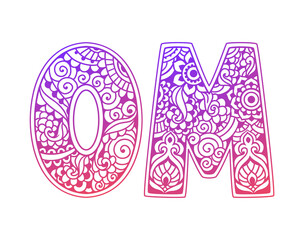 Om yoga logo esoteric art. Vector illustration. Design, hand drawn zenart