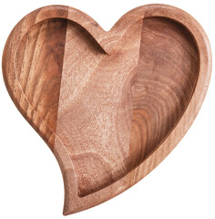 wooden heart isolated on white background