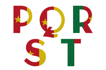 Latin letters in colors of national flag Cameroon. Part 4