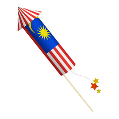 Festival firecracker in colors of national flag on white background. Malaysia