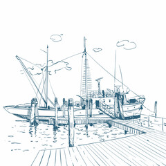 Italy. Venice. Hand drawn sketch vector illustration