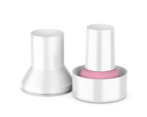 Blank Professional Mushroom Head Beauty Blender Soft Powder Puff With Storage Case For Makeup, 3d render illustration.