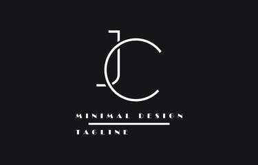 Jk or JC or CJ Logo Design Minimal Art Vector Illustration