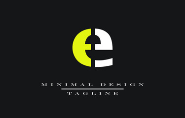 Obraz premium E Vector Art Minimal Design Illustration