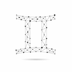 Abstract Zodiac sign. Geometric triangle design. Gemini.Vector illustration