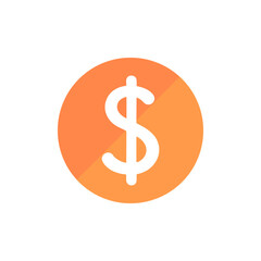 The dollar coin icon. Money or currency. Vector.