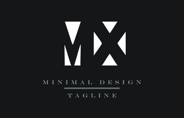 MX or XM Minimal Art Vector Art Illustration Logo