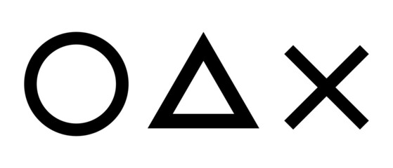 Circle, triangle, and cross silhouette icons. Vector.