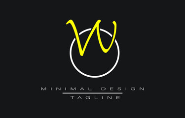 WO or OW Minimal Art Vector Illustration Design