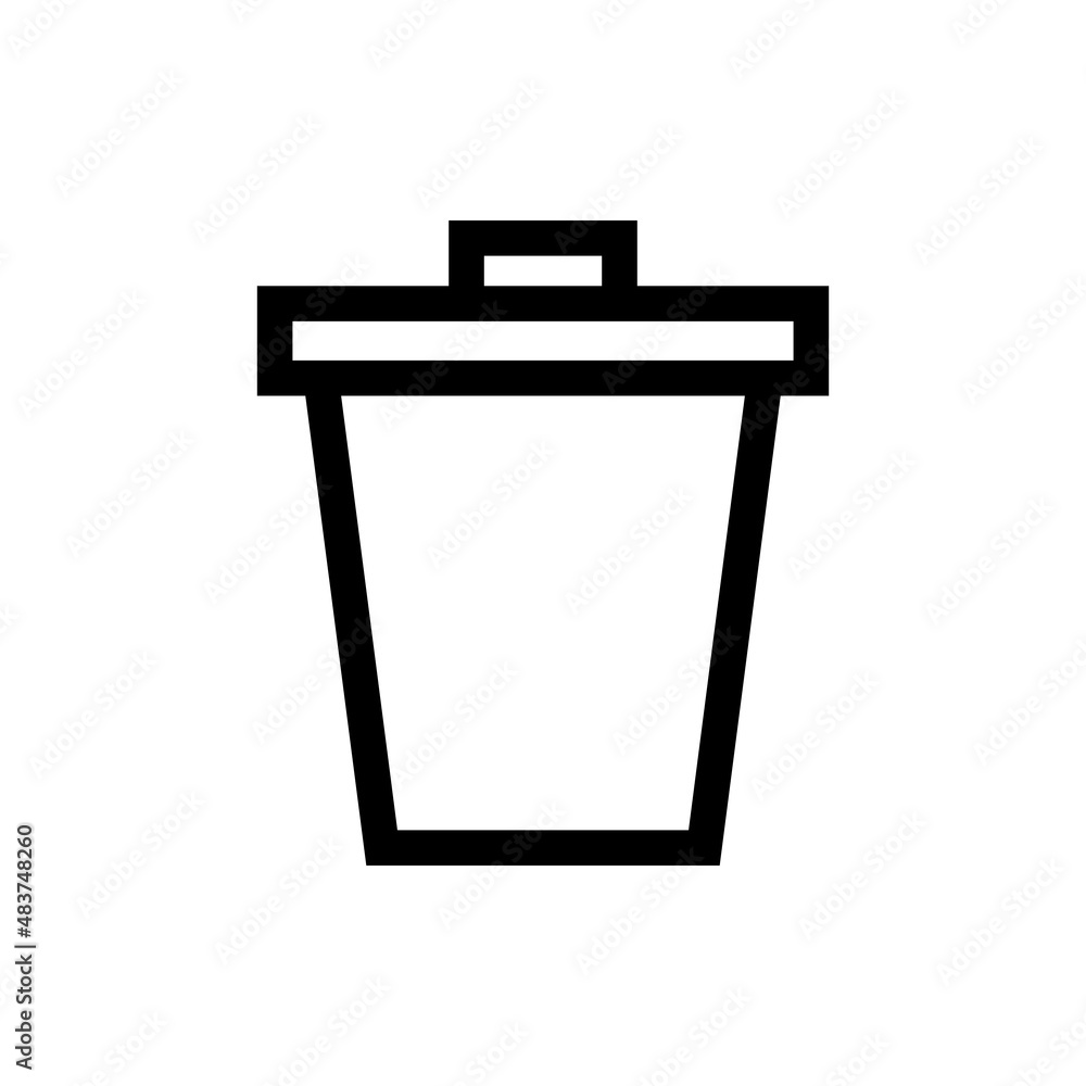 Poster simple trash can icon. garbage disposal. vector.