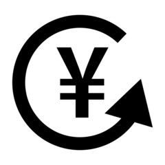 Circle symbol and rotating arrow. Vector.