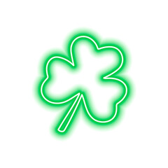 Fototapeta premium The neon green clover leaf isolated on white