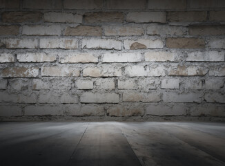 old interior with brick wall