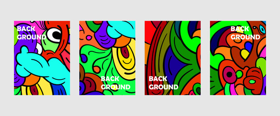 Obraz premium Vector Colorful Abstract Doodle Background for Banner, poster, website, social media story, and pattern
