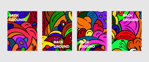 Vector Colorful Abstract Doodle Background for Banner, poster, website, social media story, and pattern