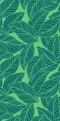 Elegant seamless pattern with delicate leaves. Vector Hand drawn floral background.
