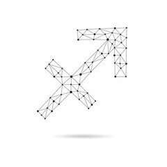 Abstract Zodiac sign geometric triangle design silhouette.Sagittarius. Vector illustration