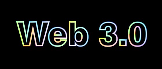 Fototapeta na wymiar Web 3.0 text, neon effect. 3D render