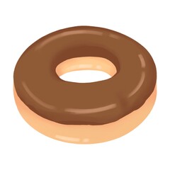 Donut chocolate icon illustration hand drawn