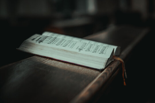 book for singing psalms in the interior of the church