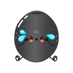 Cute sad olive character. Vector hand drawn cartoon kawaii character illustration icon. Isolated on white background. Sad olive character concept