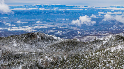 北横岳から見る南アルプスの山々　冬