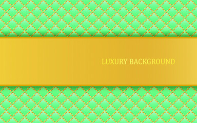 Green and gold luxury background. Vector illustration.