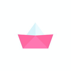 origami paper boat icon vector