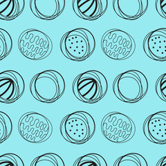 Seamless Circle Pattern. Abstract Vector Minimal Background. Contemporary Textile Ornament. Simple Circular Wallpaper