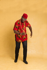 Igbo Traditionally Dressed Business Man Standing Dancing