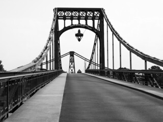 Kaiser Wilhelm Bridge in Wilhelmshaven in black and white