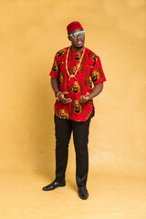 Igbo Traditionally Dressed Business Man Standing and smiling