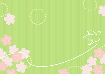 春のイメージのバナーテンプレート（桜のイラストの背景素材）