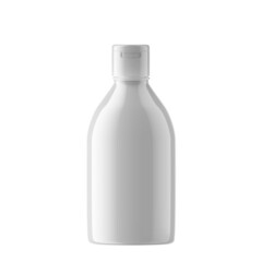 Round Plastic Bottle Cosmetic with Open Cap Isolated