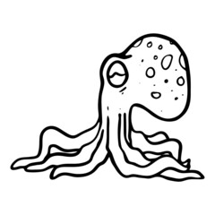 Octopus icon. Hand drawn vector illustration.