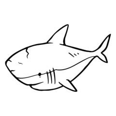 shark icon. Hand drawn vector illustration.