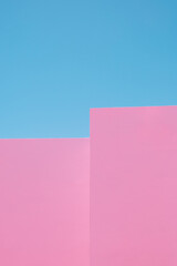 Minimalist pink wall and blue sky background.Architecture and geometry aesthetic. Trendy colours stylish wallpaper