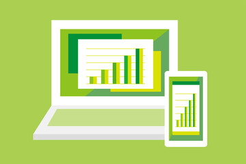 グラフ ビジネス AI イラスト ベクター 素材 フラット アイコン シンプル