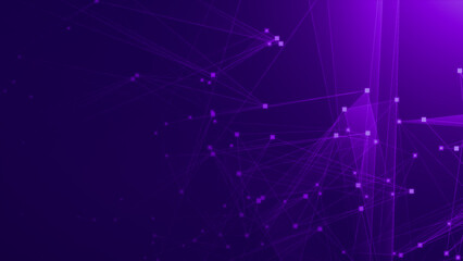 Fototapeta premium Abstract purple violet polygonal 3d rendering network technology background.