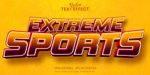 Foto op Canvas Sport text effect, editable extreme sports text and game text style © Mustafa