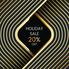 Luxury black background with gold stripes