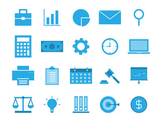 Business  and office flat style icons.
