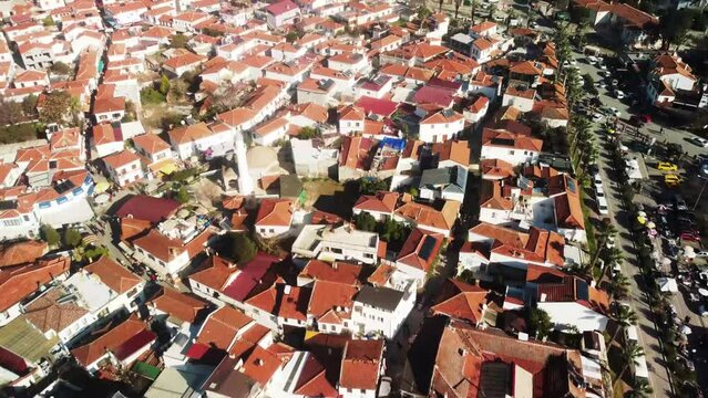 Seferihisar Sigacik drone shot , IZMIR ,TURKEY. High quality 4k footage
