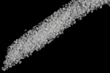 Salt still life on black background
