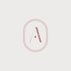 Letter "A" vector symbol. Logo, emblem, part of corporate identity. Astrology, magic, psychology, jewelry.