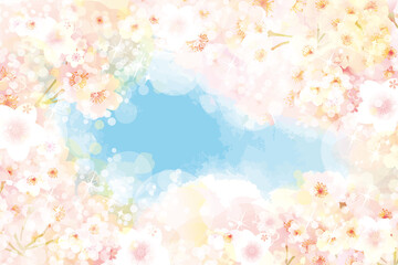 saku桜の背景イラスト　和柄